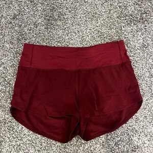 Lululemon Athletica Burgundy Speed Up 4” Shorts